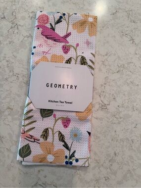 Summer Songbirds Geometry Tea Towel